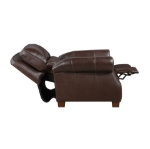 Picture of Genuine Leather Brown Sofa, Loveseat and Push Back Reclining Chair