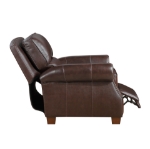 Picture of Genuine Leather Brown Sofa, Loveseat and Push Back Reclining Chair