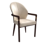 Picture of Dining Chair in  Velvet Upholstery with Rubberwood Frame with Gold Accents
