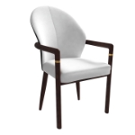 Picture of Dining Chair in  Velvet Upholstery with Rubberwood Frame with Gold Accents