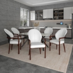 Picture of Dining Chair in  Velvet Upholstery with Rubberwood Frame with Gold Accents