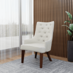 Picture of Dining Chair in Velvet with Diamond-Tufted Design and Rubberwood Legs