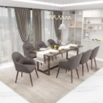 Picture of Dining Chair Upholstered in Leather and Powder Coated Legs