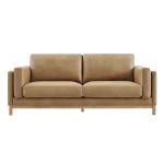 Picture of 81 inch Leather Sofa in Toast and Espresso Roscoe