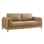 Picture of 81 inch Leather Sofa in Toast and Espresso Roscoe