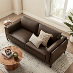 Picture of 81 inch Leather Sofa in Toast and Espresso Roscoe