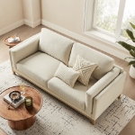 Picture of 81 inch Fabric Sofa in Ivory, Mist and Pewter Roscoe