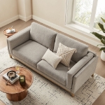 Picture of 81 inch Fabric Sofa in Ivory, Mist and Pewter Roscoe