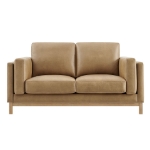 Picture of 63 inch Leather Loveseat in Toast and Espresso Roscoe
