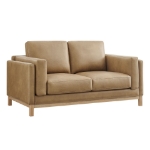 Picture of 63 inch Leather Loveseat in Toast and Espresso Roscoe
