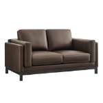 Picture of 63 inch Leather Loveseat in Toast and Espresso Roscoe