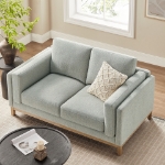 Picture of 63 inch Fabric Loveseat in Ivory, Mist and Pewter Roscoe