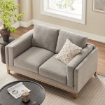Picture of 63 inch Fabric Loveseat in Ivory, Mist and Pewter Roscoe