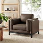 Picture of Leather Armchair in Toast and Espresso Roscoe
