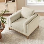 Picture of Fabric Armchair in Ivory, Mist and Pewter Roscoe
