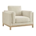 Picture of Fabric Armchair in Ivory, Mist and Pewter Roscoe
