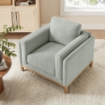 Picture of Fabric Armchair in Ivory, Mist and Pewter Roscoe