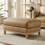 Picture of Leather Ottoman in Toast and Espresso Roscoe