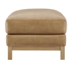 Picture of Leather Ottoman in Toast and Espresso Roscoe