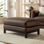 Picture of Leather Ottoman in Toast and Espresso Roscoe