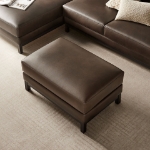 Picture of Leather Ottoman in Toast and Espresso Roscoe