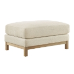 Picture of Fabric Ottoman in Ivory, Mist and Pewter Roscoe