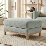 Picture of Fabric Ottoman in Ivory, Mist and Pewter Roscoe