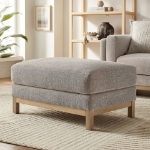 Picture of Fabric Ottoman in Ivory, Mist and Pewter Roscoe