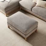 Picture of Fabric Ottoman in Ivory, Mist and Pewter Roscoe