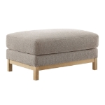 Picture of Fabric Ottoman in Ivory, Mist and Pewter Roscoe