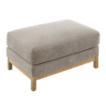 Picture of Fabric Ottoman in Ivory, Mist and Pewter Roscoe