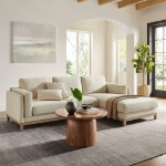 Picture of Right or Left-Facing Fabric Sectional Sofa with Chaise in Ivory, Mist and Pewter Roscoe