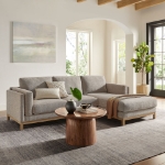 Picture of Right or Left-Facing Fabric Sectional Sofa with Chaise in Ivory, Mist and Pewter Roscoe
