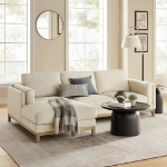 Picture of Right or Left-Facing Fabric Sectional Sofa with Chaise in Ivory, Mist and Pewter Roscoe