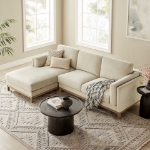 Picture of Right or Left-Facing Fabric Sectional Sofa with Chaise in Ivory, Mist and Pewter Roscoe