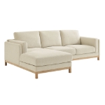 Picture of Right or Left-Facing Fabric Sectional Sofa with Chaise in Ivory, Mist and Pewter Roscoe