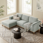 Picture of Right or Left-Facing Fabric Sectional Sofa with Chaise in Ivory, Mist and Pewter Roscoe