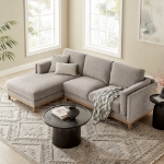Picture of Right or Left-Facing Fabric Sectional Sofa with Chaise in Ivory, Mist and Pewter Roscoe