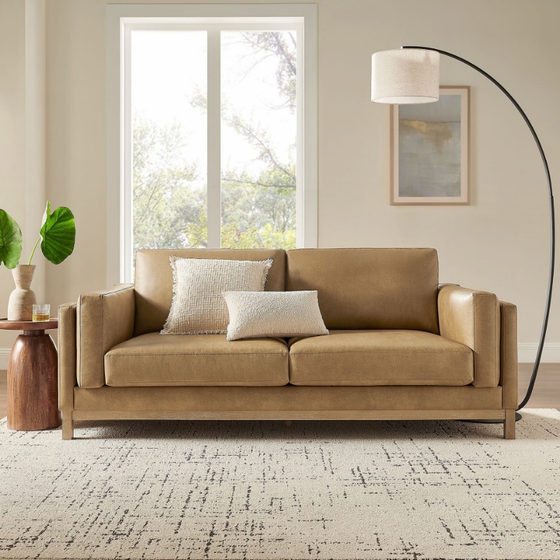 Picture of Leather Sofa, Loveseat and Chair in Toast and Espresso