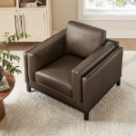 Picture of Leather Sofa, Loveseat and Chair in Toast and Espresso