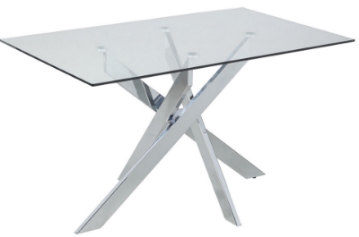 Show details for 48" x 48" Chrome Clear Square Dining Table Picture of 48" x 48" Chrome Clear Square Dining Table