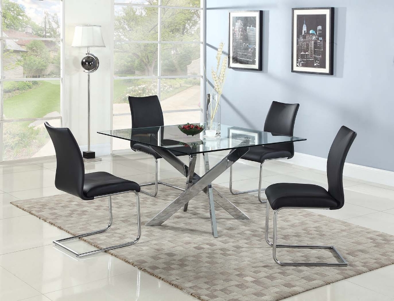 Picture of 48" x 48" Chrome Clear Square Dining Table