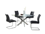 Picture of 48" x 48" Chrome Clear Square Dining Table