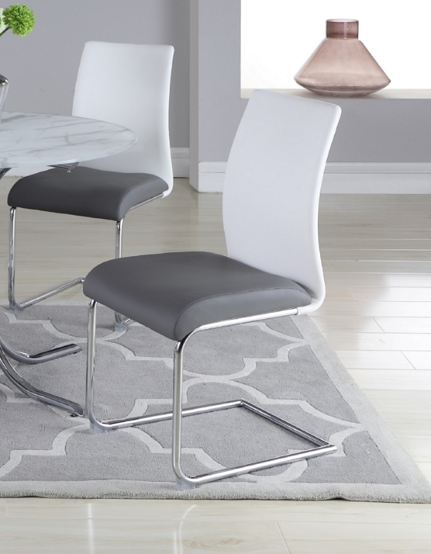 Picture of White/Gray PU Finish PU Finish Chair