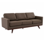 Picture of Wood Base Leather Full Size Taupe Sofa