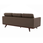 Picture of Wood Base Leather Full Size Taupe Sofa
