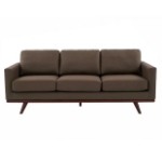 Picture of Wood Base Leather Full Size Taupe Sofa