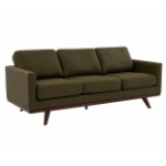 Picture of Wood Base Leather Full Size Green Sofa