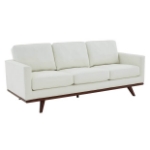Picture of Wood Base Leather Full Size White Sofa