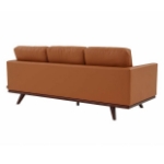 Picture of Wood Base Leather Full Size Cognac Tan Sofa